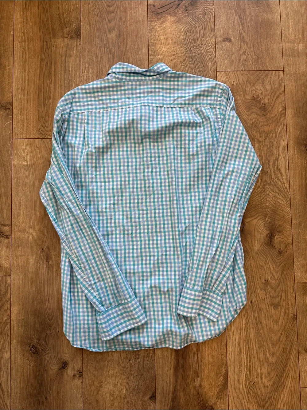 Men’s J. Crew Light Blue & White Checked Button-Down Shirt Size Large